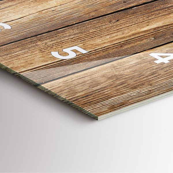 Ceas pătrat de perete din sticlă Scânduri de lemn