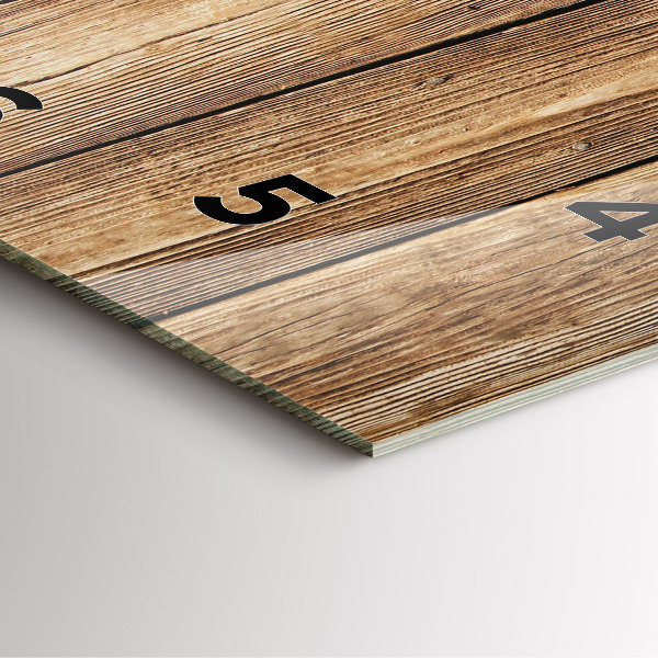 Ceas pătrat de perete din sticlă Scânduri de lemn