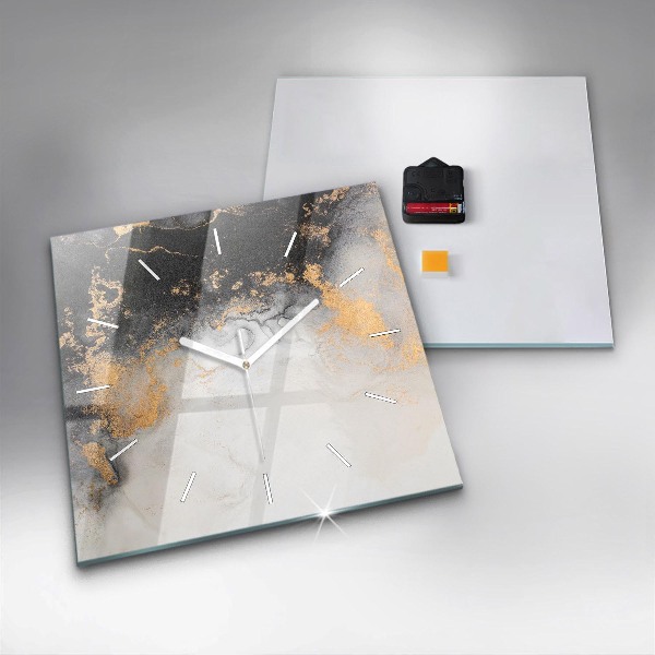 Ceas pătrat de perete din sticlă Marmură artistică