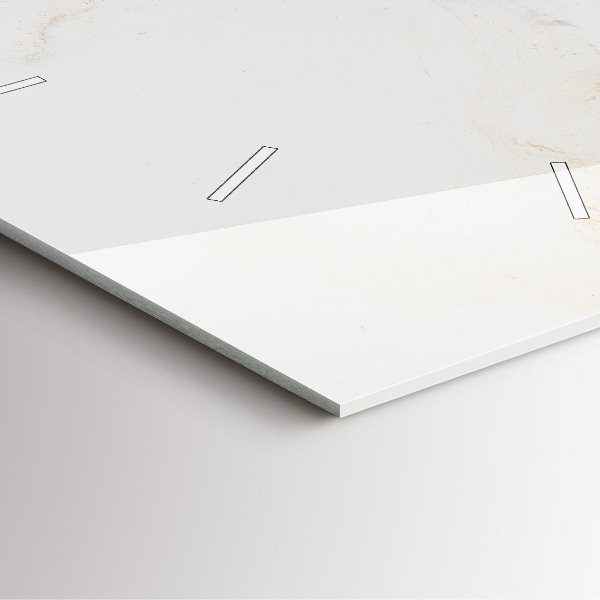 Ceas pătrat de perete din sticlă Marmură artistică