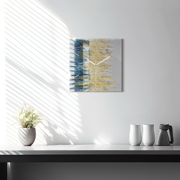 Ceas pătrat de perete din sticlă Model decorativ și auriu