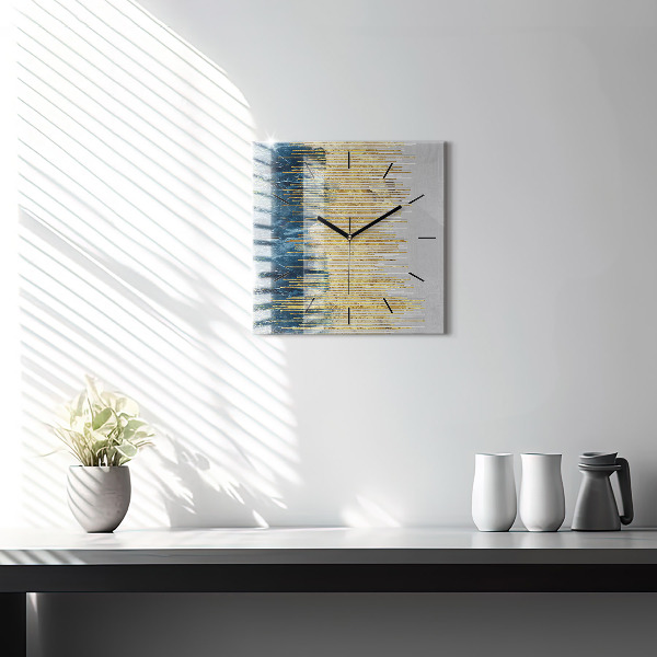 Ceas pătrat de perete din sticlă Model decorativ și auriu