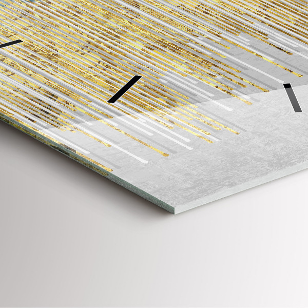 Ceas pătrat de perete din sticlă Model decorativ și auriu