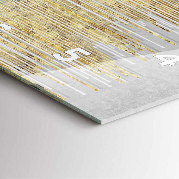 Ceas pătrat de perete din sticlă Model decorativ și auriu