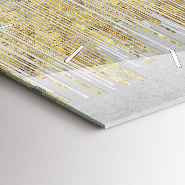 Ceas pătrat de perete din sticlă Model decorativ și auriu