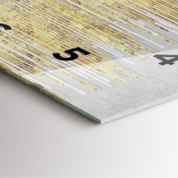 Ceas pătrat de perete din sticlă Model decorativ și auriu