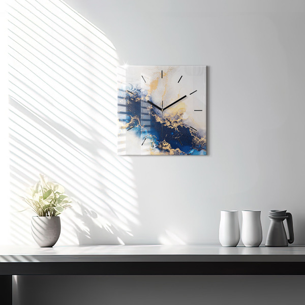 Ceas pătrat de perete din sticlă Model de marmură