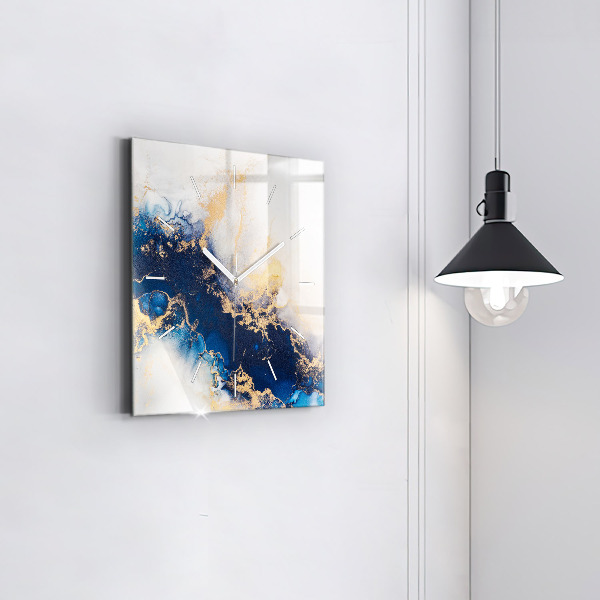 Ceas pătrat de perete din sticlă Model de marmură