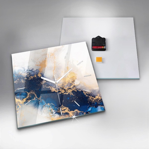 Ceas pătrat de perete din sticlă Model de marmură