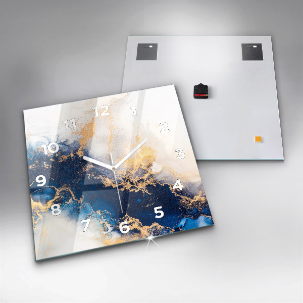 Ceas pătrat de perete din sticlă Model de marmură