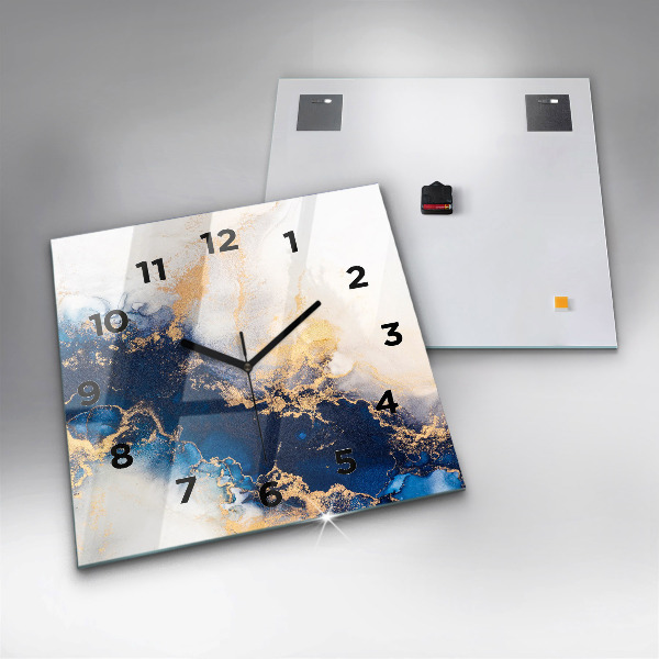 Ceas pătrat de perete din sticlă Model de marmură