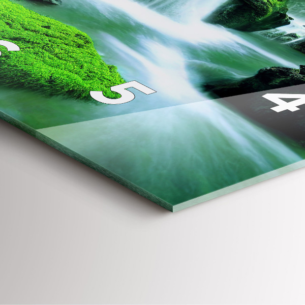 Ceas pătrat de perete din sticlă Cascada printre mușchi