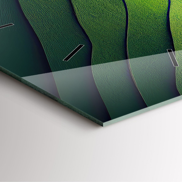 Ceas pătrat de perete din sticlă Câmpuri verzi abstracte