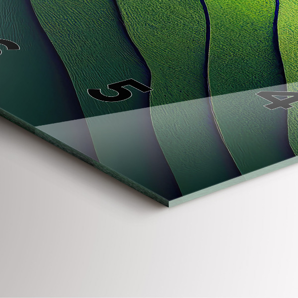 Ceas pătrat de perete din sticlă Câmpuri verzi abstracte