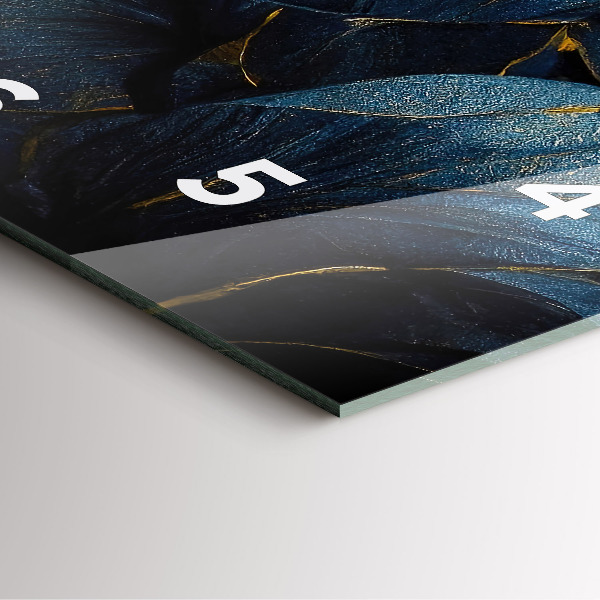 Ceas pătrat de perete din sticlă Flori decorative