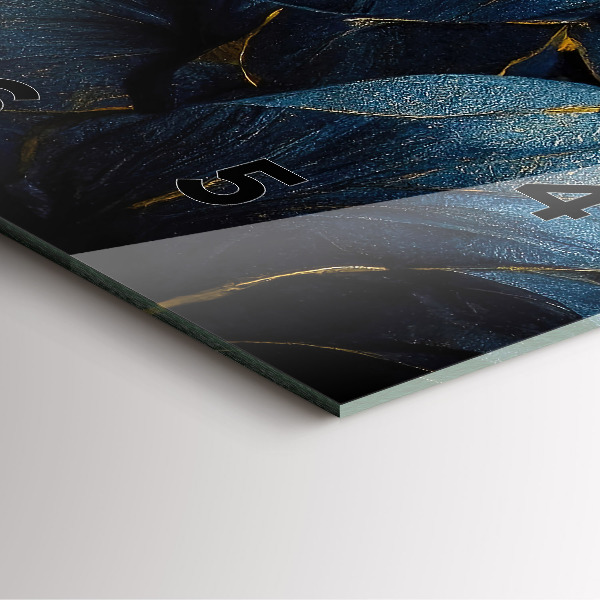 Ceas pătrat de perete din sticlă Flori decorative