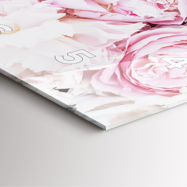 Ceas pătrat de perete din sticlă Flori decorative