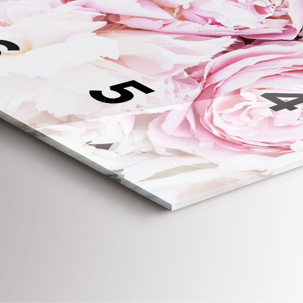 Ceas pătrat de perete din sticlă Flori decorative