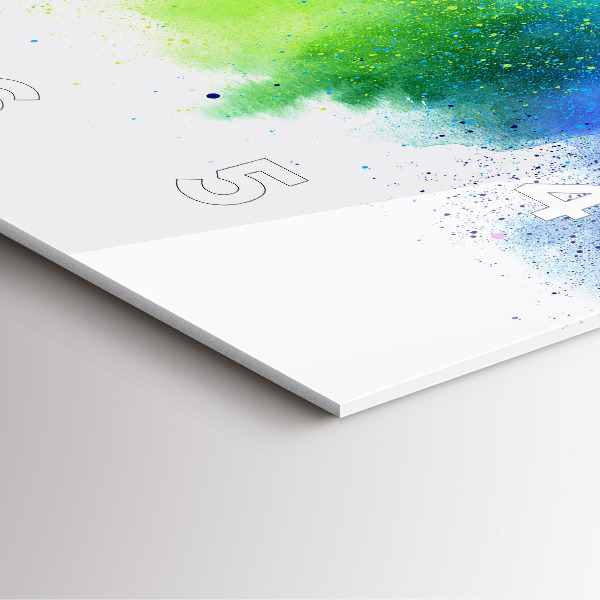 Ceas pătrat de perete din sticlă Curcubeu abstract