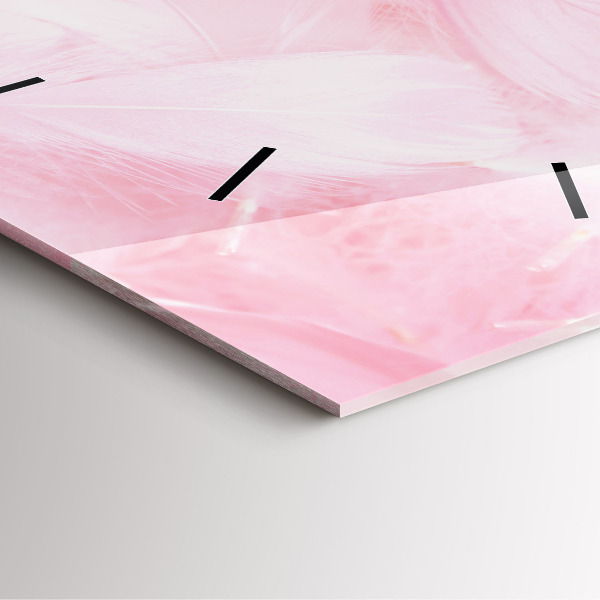 Ceas pătrat de perete din sticlă Pene – abstracție