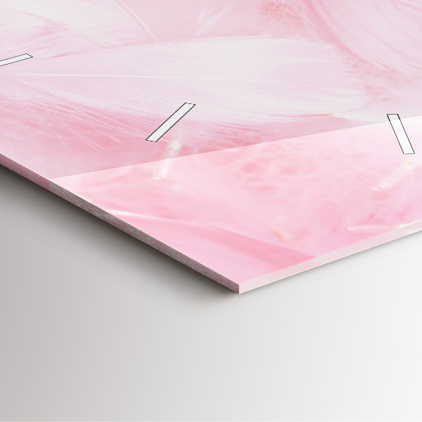 Ceas pătrat de perete din sticlă Pene – abstracție