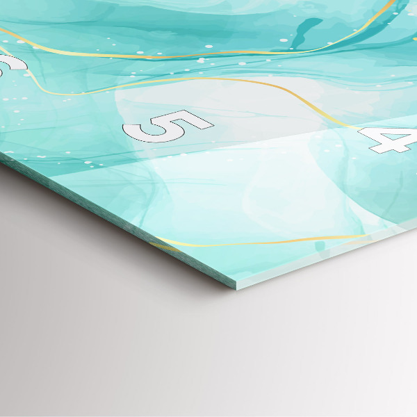 Ceas pătrat de perete din sticlă Abstracția din marmură