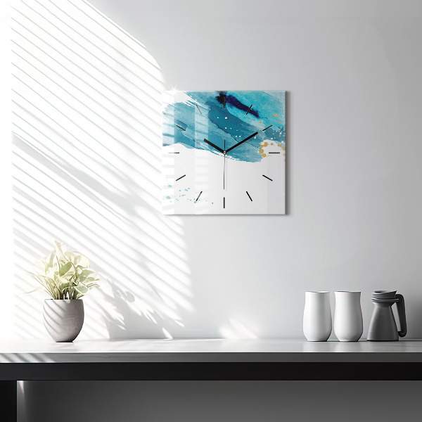 Ceas pătrat de perete din sticlă Mișcări de perie