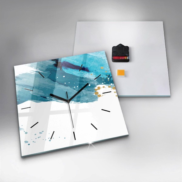 Ceas pătrat de perete din sticlă Mișcări de perie