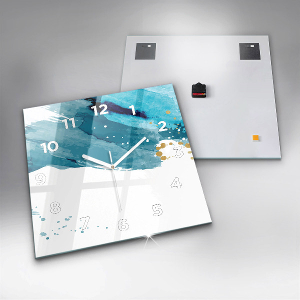 Ceas pătrat de perete din sticlă Mișcări de perie