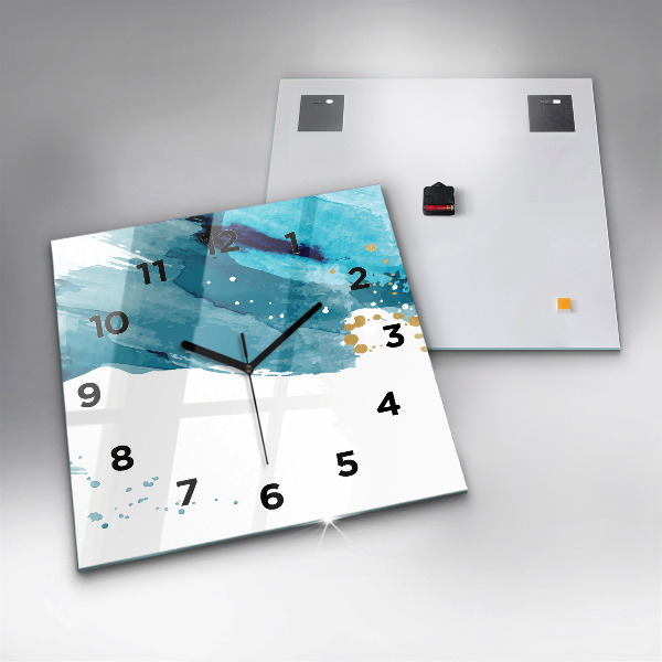 Ceas pătrat de perete din sticlă Mișcări de perie