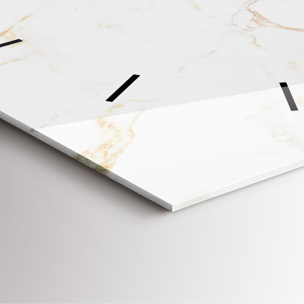 Ceas pătrat de perete din sticlă Marmură elegantă