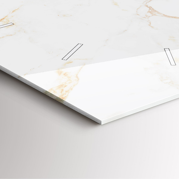 Ceas pătrat de perete din sticlă Marmură elegantă