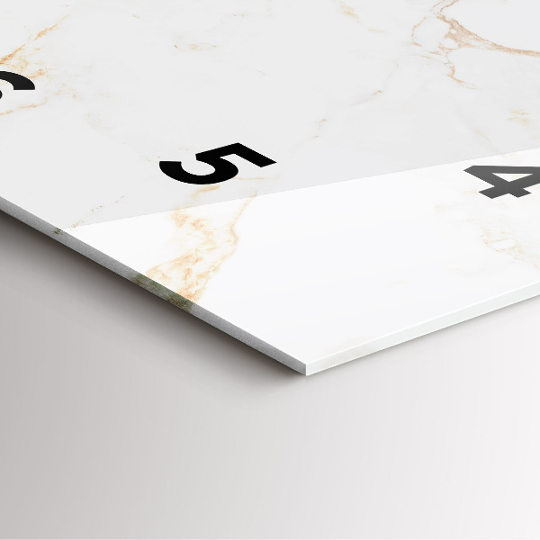 Ceas pătrat de perete din sticlă Marmură elegantă