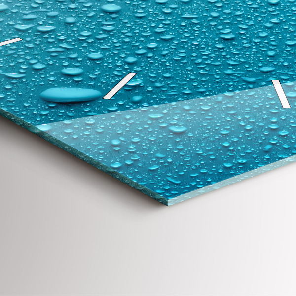 Ceas pătrat de perete din sticlă Picături de apă pe sticlă