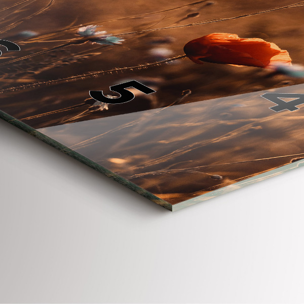 Ceas pătrat de perete din sticlă Câmp de răsărit