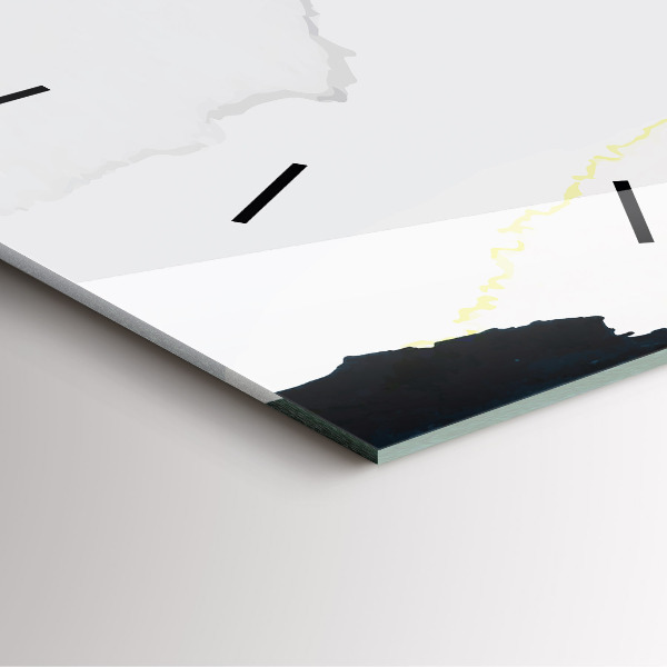 Ceas pătrat de perete din sticlă Pete de abstracție