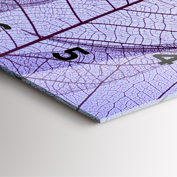 Ceas pătrat de perete din sticlă Frunze – natura