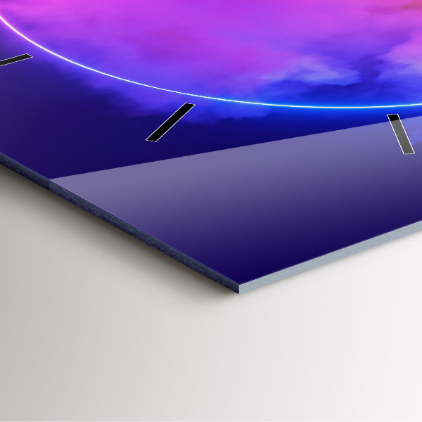 Ceas pătrat de perete din sticlă Abstracția fumului 3D