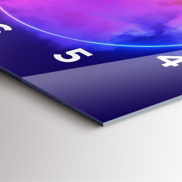 Ceas pătrat de perete din sticlă Abstracția fumului 3D