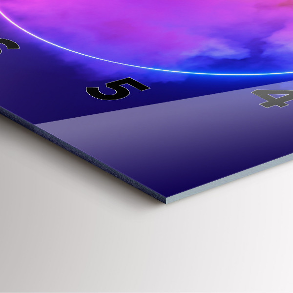 Ceas pătrat de perete din sticlă Abstracția fumului 3D