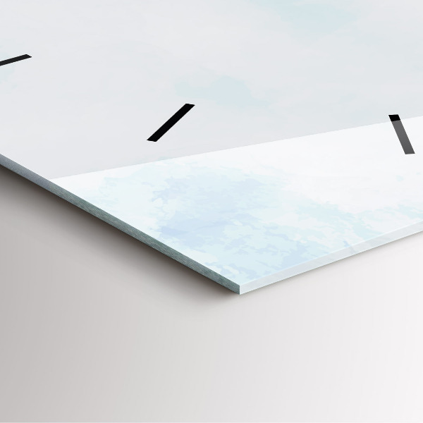 Ceas pătrat de perete din sticlă Schița plantei