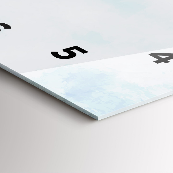 Ceas pătrat de perete din sticlă Schița plantei