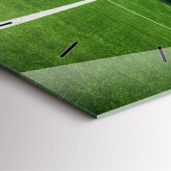 Ceas pătrat de perete din sticlă Teren de fotbal