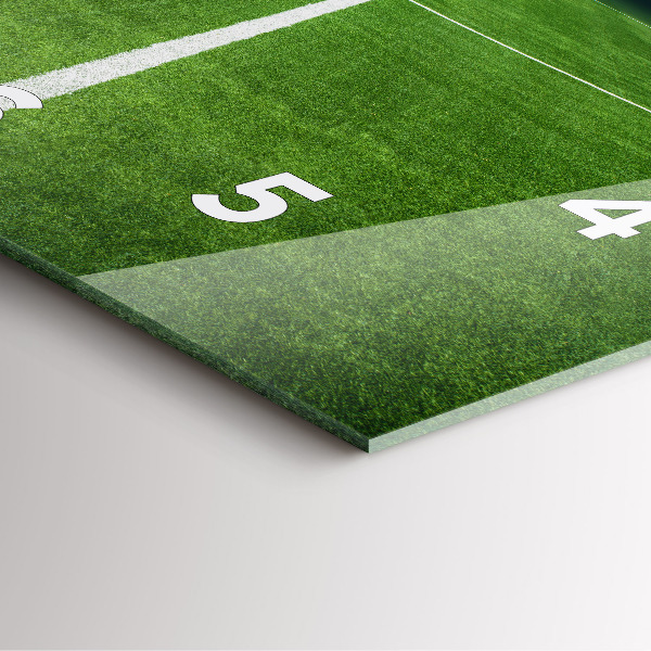 Ceas pătrat de perete din sticlă Teren de fotbal