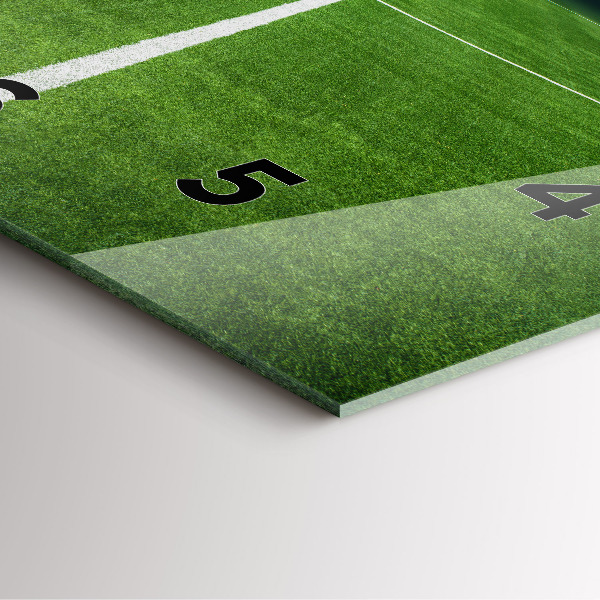 Ceas pătrat de perete din sticlă Teren de fotbal