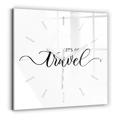 Ceas pătrat de perete din sticlă Inscripție de călătorie
