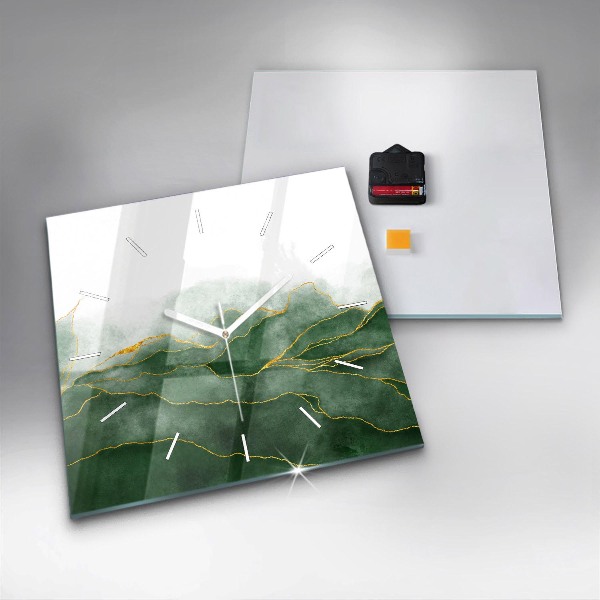 Ceas pătrat de perete din sticlă Lasă abstractia