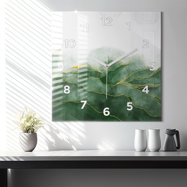 Ceas pătrat de perete din sticlă Lasă abstractia