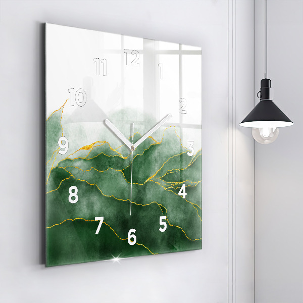 Ceas pătrat de perete din sticlă Lasă abstractia