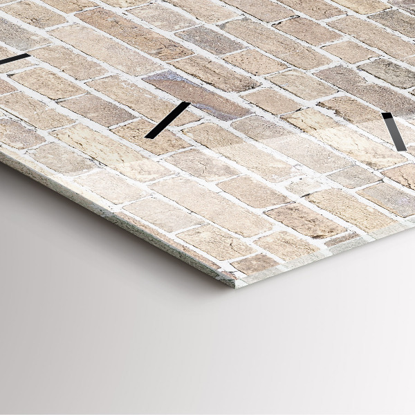 Ceas pătrat de perete din sticlă Zid de cărămidă